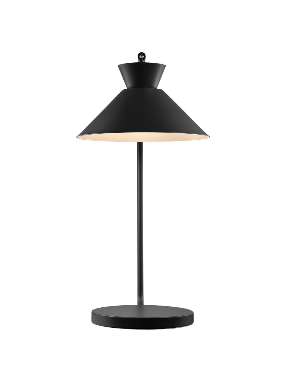 Grote bureaulamp Dial, Lampenkap: gecoat metaal, Zwart, Ø 25 x H 51 cm