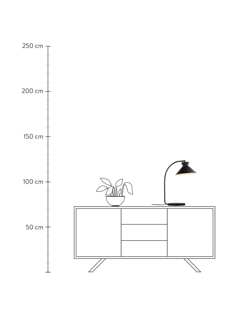 Große Schreibtischlampe Dial, Lampenschirm: Metall, beschichtet, Schwarz, Ø 25 x H 51 cm