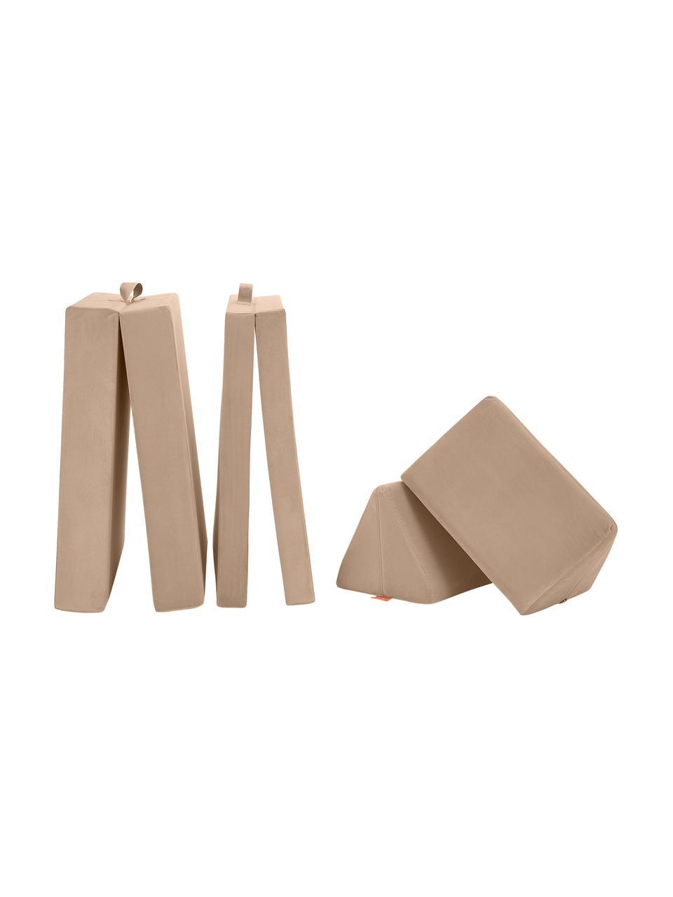 Sofá infantil moduar de juegos artesanal de terciopelo Mila, Tapizado: terciopelo (100% poliéste, Terciopelo beige, An 168 x F 84 cm