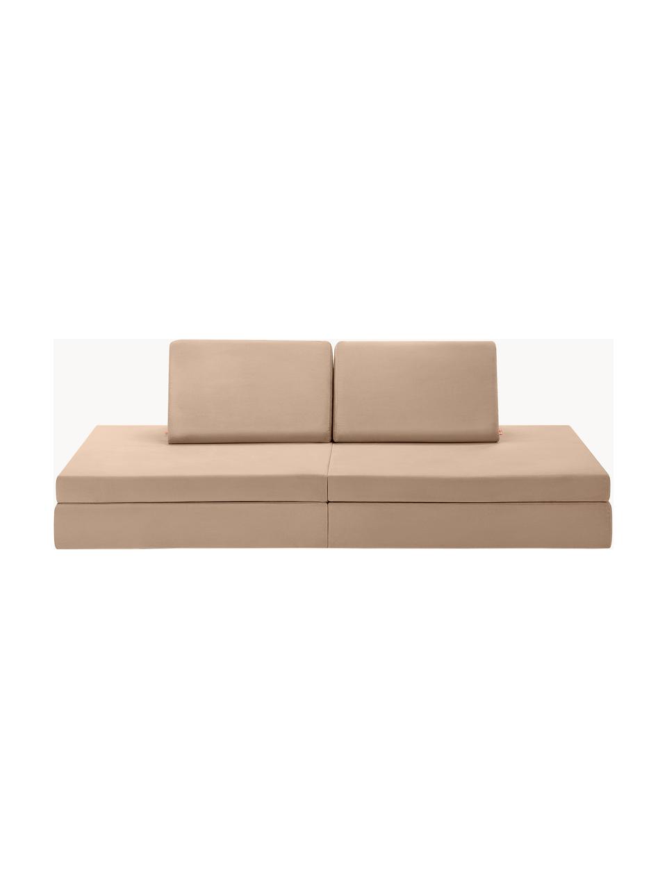 Canapé de jeu modulaire en velours Arktis, Velours beige, larg. 168 x prof. 84 cm