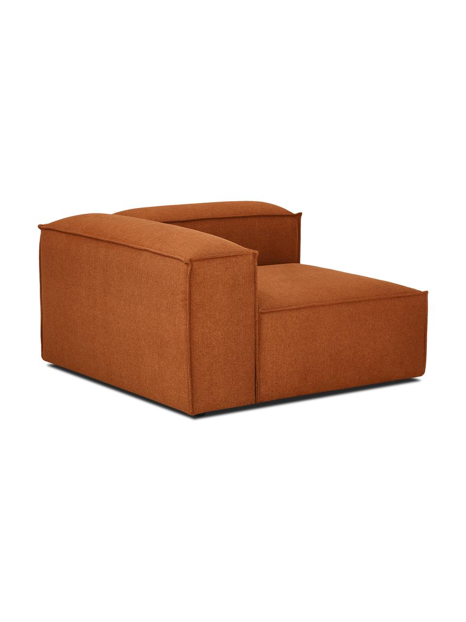 Module d'angle Lennon, Tissu terracotta, larg. 119 x prof. 119 cm, méridienne à gauche