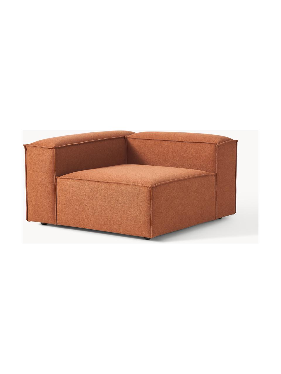 Hoekmodule Lennon, Bekleding: 100% polyester De slijtva, Frame: massief grenenhout, multi, Poten: kunststof Dit product is , Geweven stof terracotta, B 119 x D 119 cm, hoekdeel links