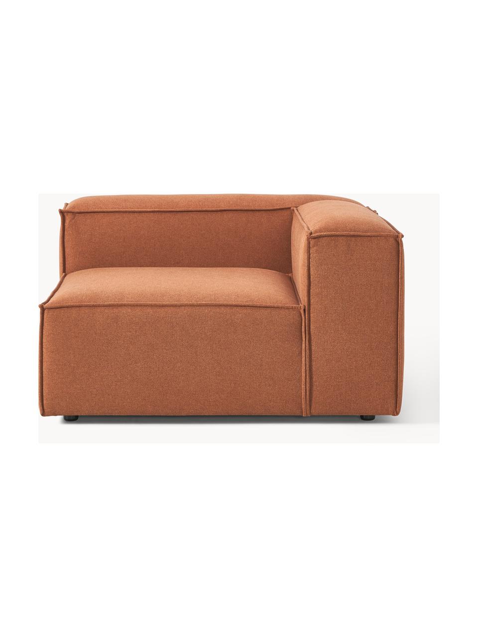 Hoekmodule Lennon, Bekleding: 100% polyester De slijtva, Frame: massief grenenhout, multi, Poten: kunststof Dit product is , Geweven stof terracotta, B 119 x D 119 cm, hoekdeel links