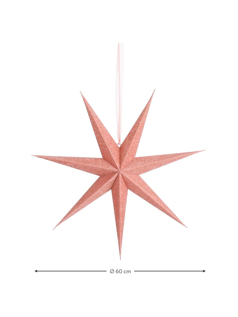 Estrella decorativa Christina, Papel, Rosa, Ø 60 cm