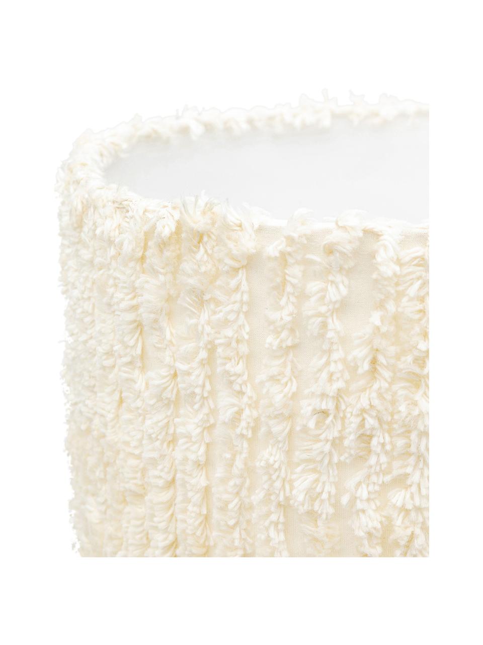 Lampada da tavolo grande Lipsi, Paralume: cotone, Bianco crema, travertino beige chiaro, Ø 24 x Alt. 58 cm