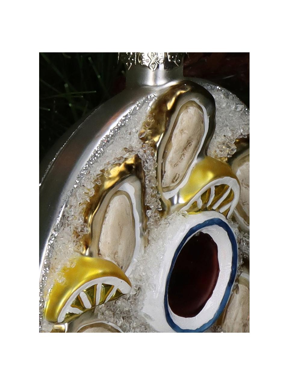 Baumanhänger Oyster, Glas, Mehrfarbig, Ø 8 x T 3 cm