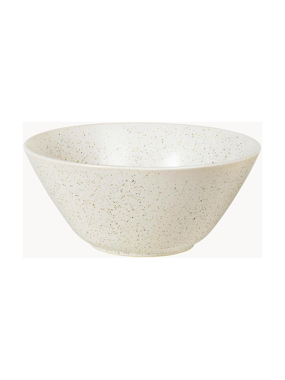 Coupelle rustique artisanale Nordic Vanilla, Ø 25 cm, Grès cérame, Blanc crème, moucheté, Ø 25 x haut. 11 cm