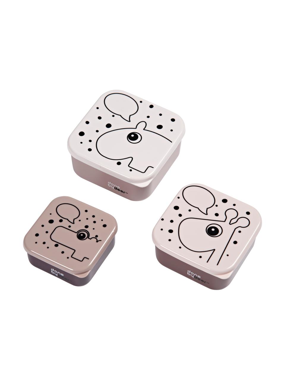 Set di lunchbox per bambini Contour 3 pz, Scatola: materiale sintetico (poli, Coperchio: materiale sintetico (poli, Tonalità rosa, fantasia, Set in varie misure