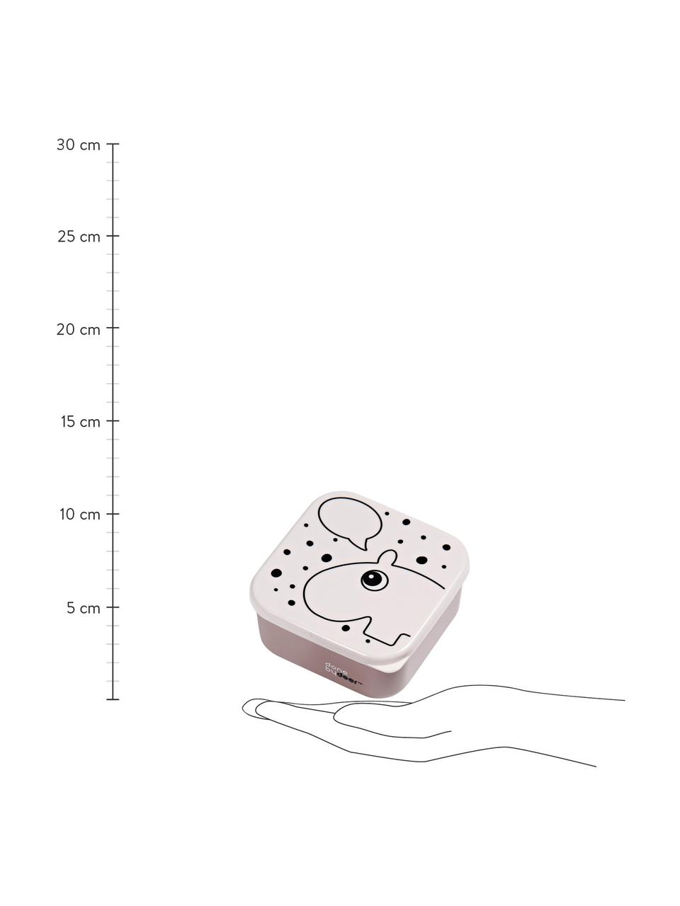 Snackboxenset Contour, 3-delig, Deksel: kunststof (polyethyleen),, Rozetinten, patroon, Set met verschillende formaten