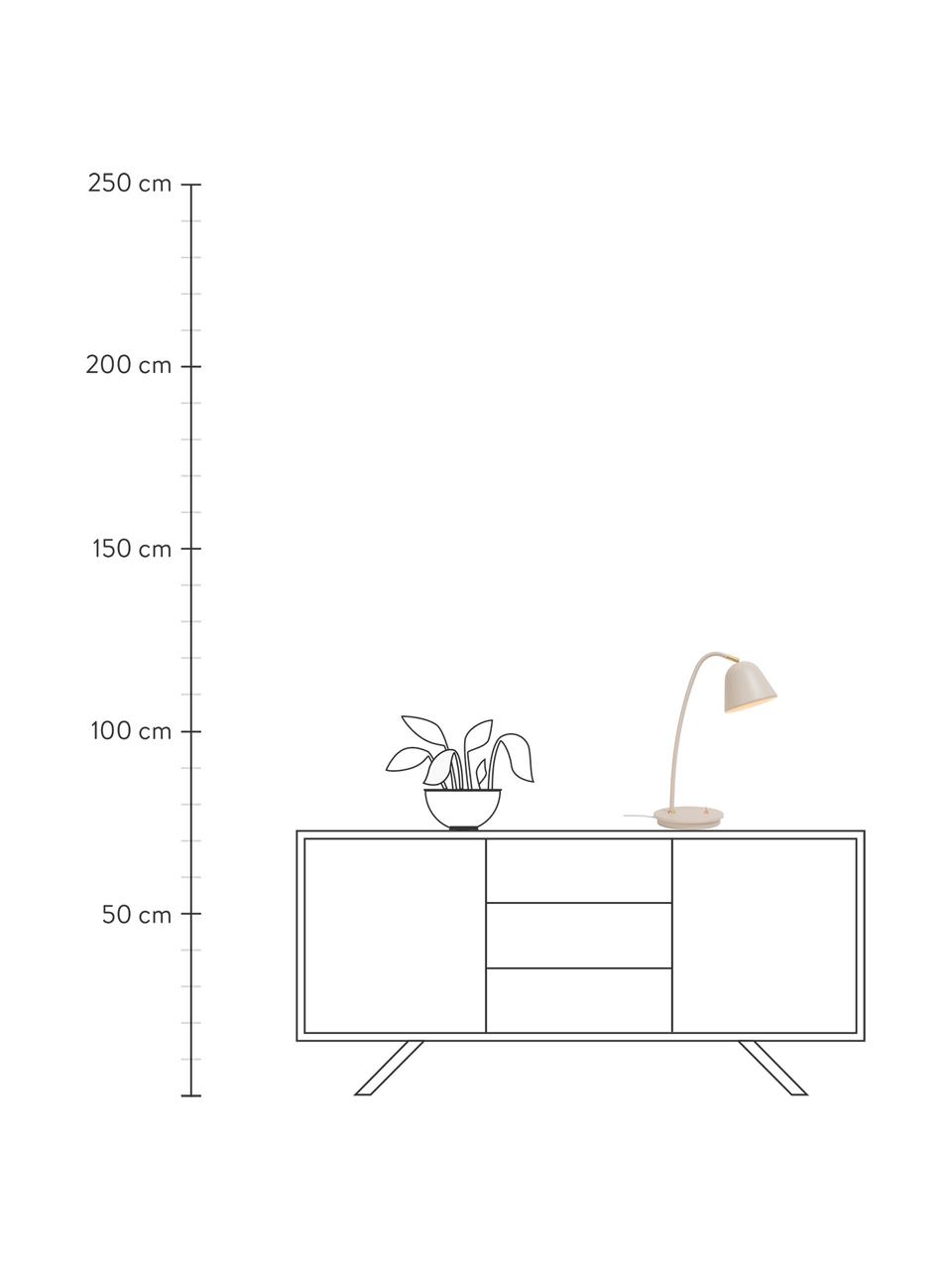 Lampada da tavolo beige Fleur, Paralume: metallo rivestito, Base della lampada: metallo rivestito, Decorazione: metallo, Beige, Larg. 20 x Alt. 49 cm