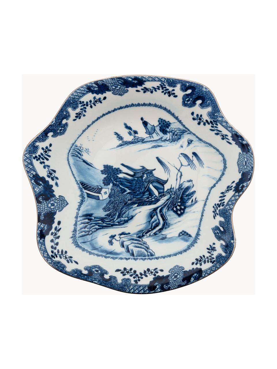 Assiette creuse en porcelaine Classic On Acid, Porcelaine, Blanc, tons bleus, Ø 26 cm