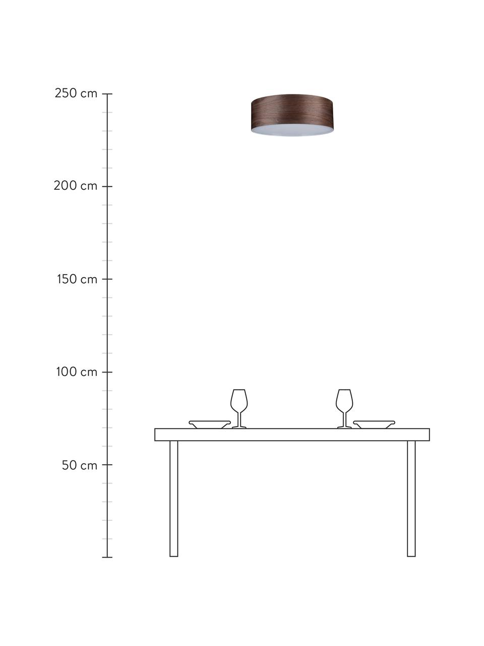 Plafón de madera Neordic, Pantalla: madera, Marrón, Ø 45 x Al 15 cm