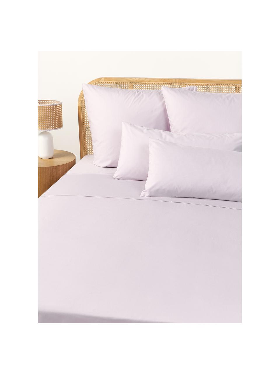 Drap plat en percale de coton Elsie, Lavande, larg. 240 x long. 280 cm