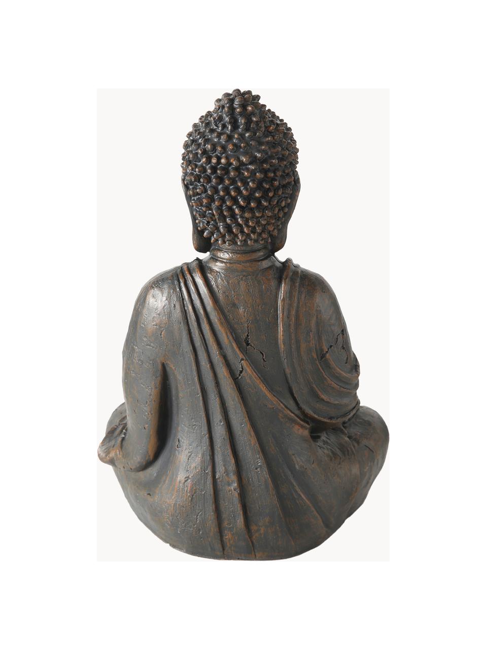 Figura decorativa Buddha, Plástico, Gris pardo, An 19 x Al 30 cm