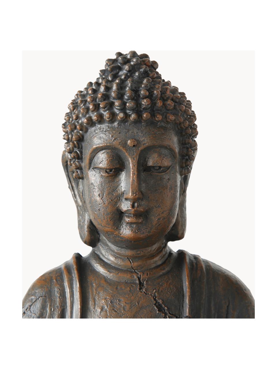 Figura decorativa Buddha, Plástico, Gris pardo, An 19 x Al 30 cm
