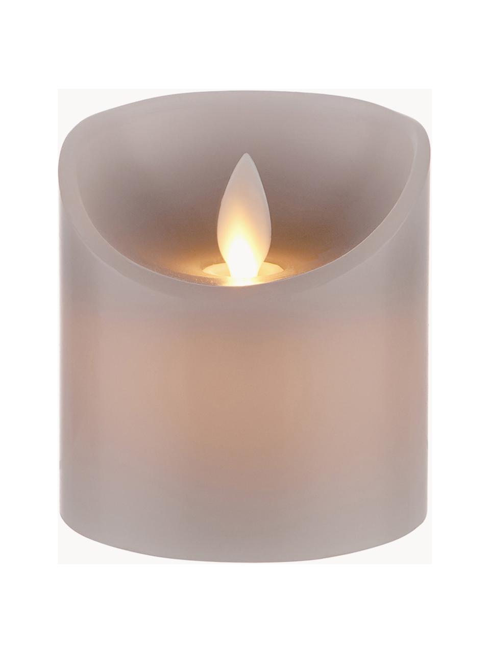 Set 3 candele a LED Glowing Flame, Paraffina, plastica, Tonalità beige, Set in varie misure