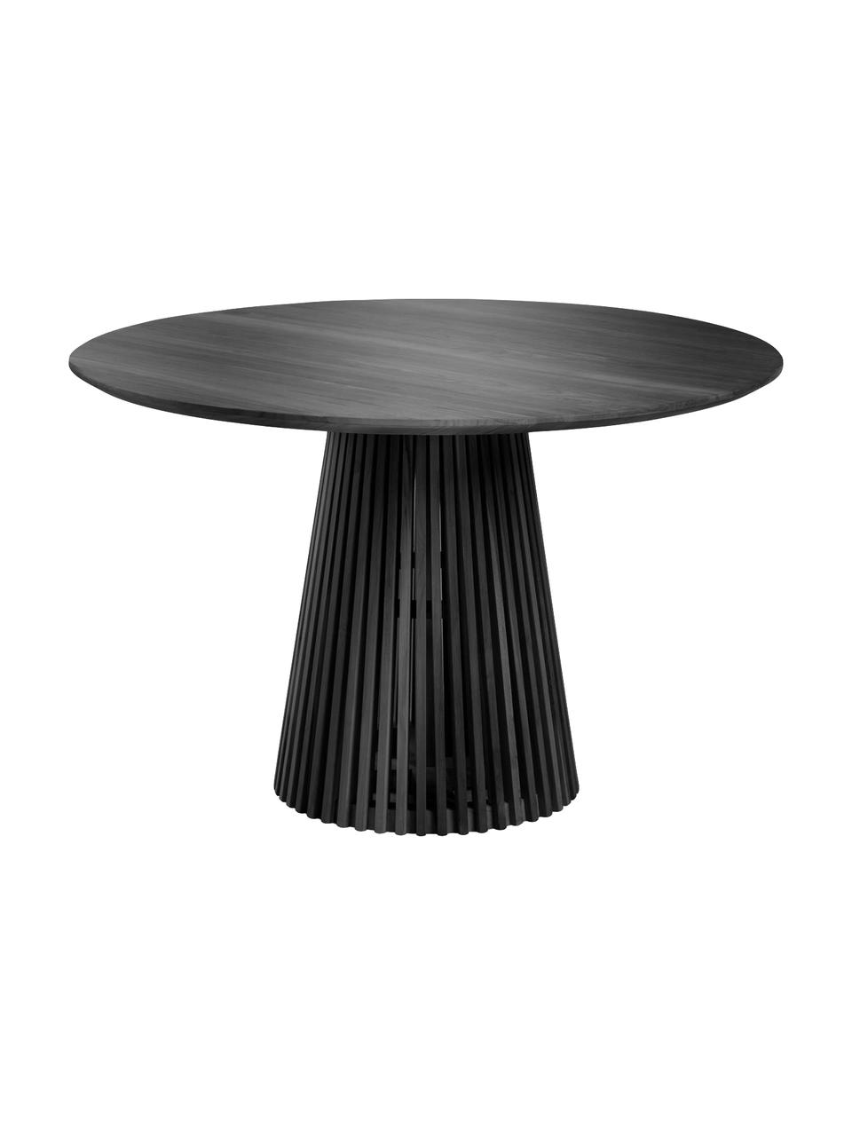 Kulatý jídelní stůl z masivu ve skandinávském stylu Jeanette, Dřevo, Černá, Š 120 cm, V 78 cm