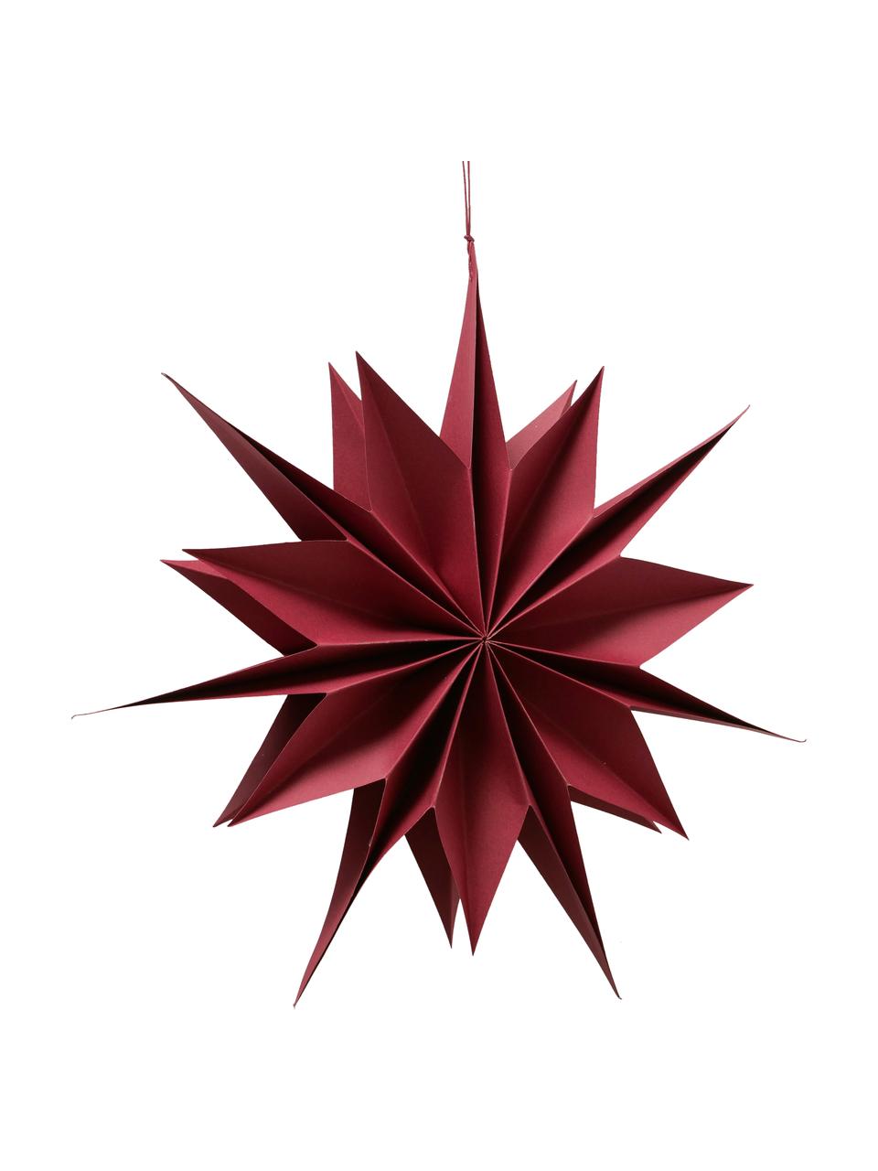Dekorácia (hviezdy) Kassia, 2 ks, Papier, Vínovočervená, Ø 40 x H 8 cm