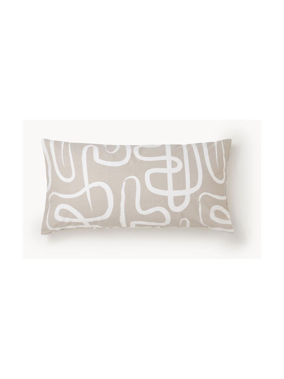 Poszewka na poduszkę z bawełny Malu, Jasny beżowy, biały, S 70 x D 80 cm
