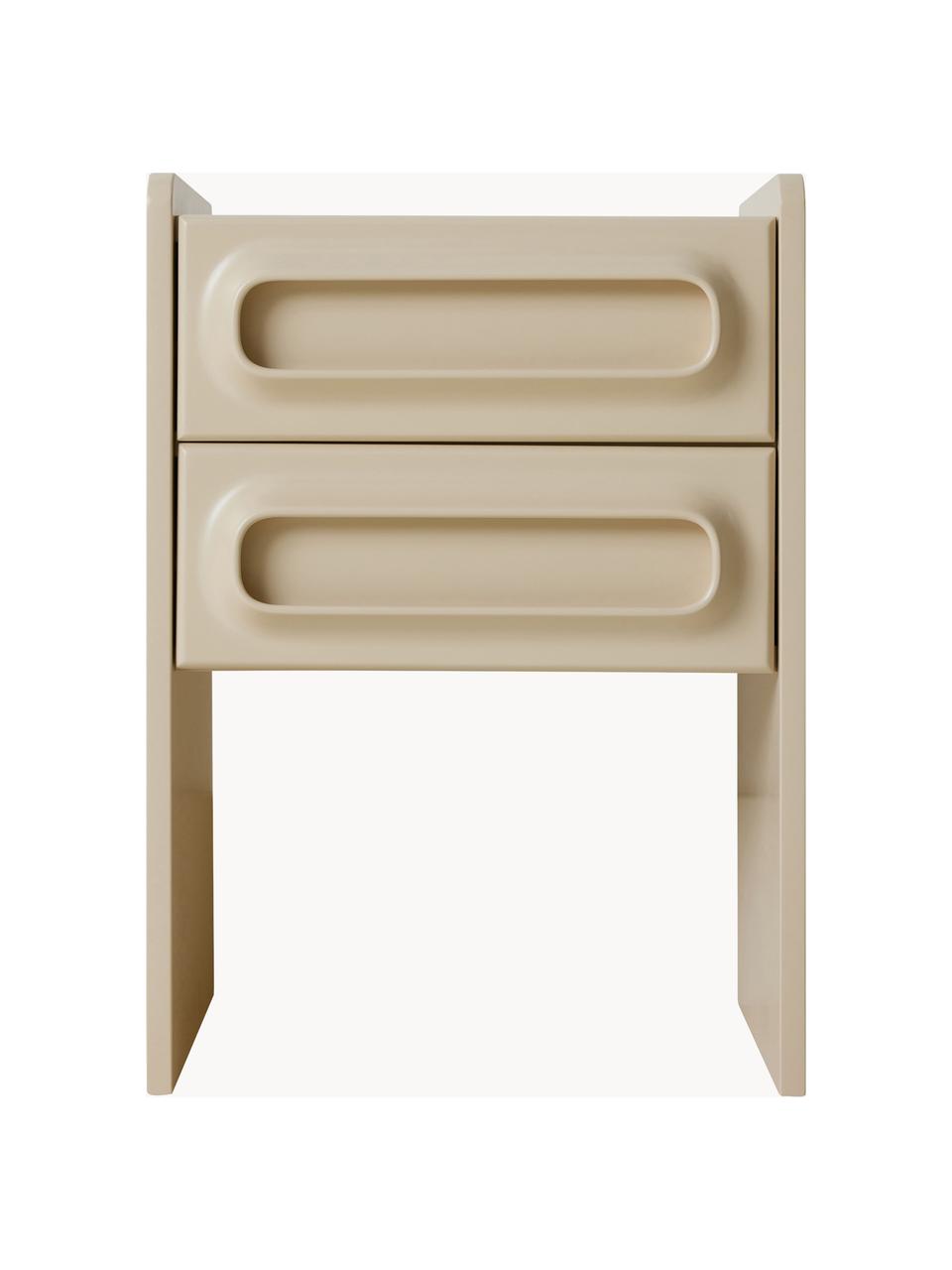 Nachttisch Space, Mitteldichte Holzfaserplatte (MDF), Hellbeige, B 45 x H 63 cm