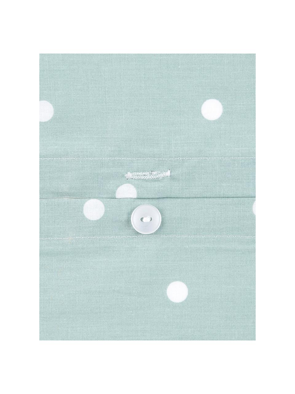 Gepunktete Baumwoll-Kissenbezüge Dotty in Grün/Weiß, 2 Stück, Webart: Renforcé Fadendichte 144 , Salbeigrün, Weiß, 40 x 80 cm