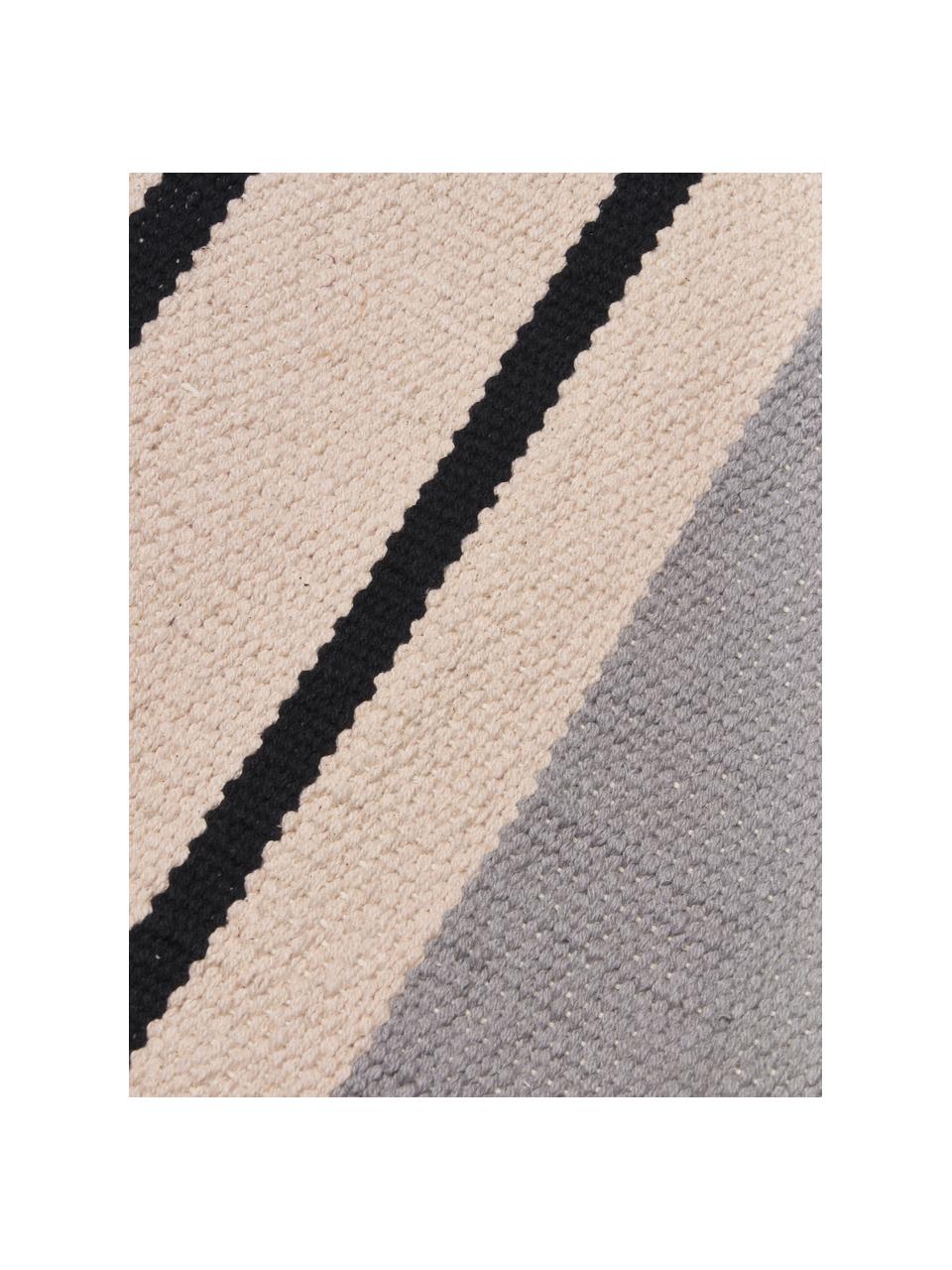 Tappeto kilim tessuto a mano Indiana, 100% cotone organico certificato GOTS, Multicolore, Larg. 80 x Lung. 150 cm (taglia XS)