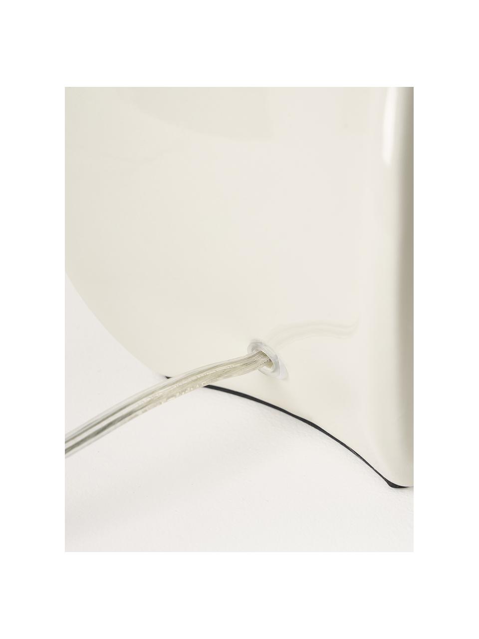 Lampada da tavolo grande con base in ceramica Kash, Paralume: lino, Struttura: metallo rivestito, Bianco, bianco latte, Ø 38 x Alt. 68 cm