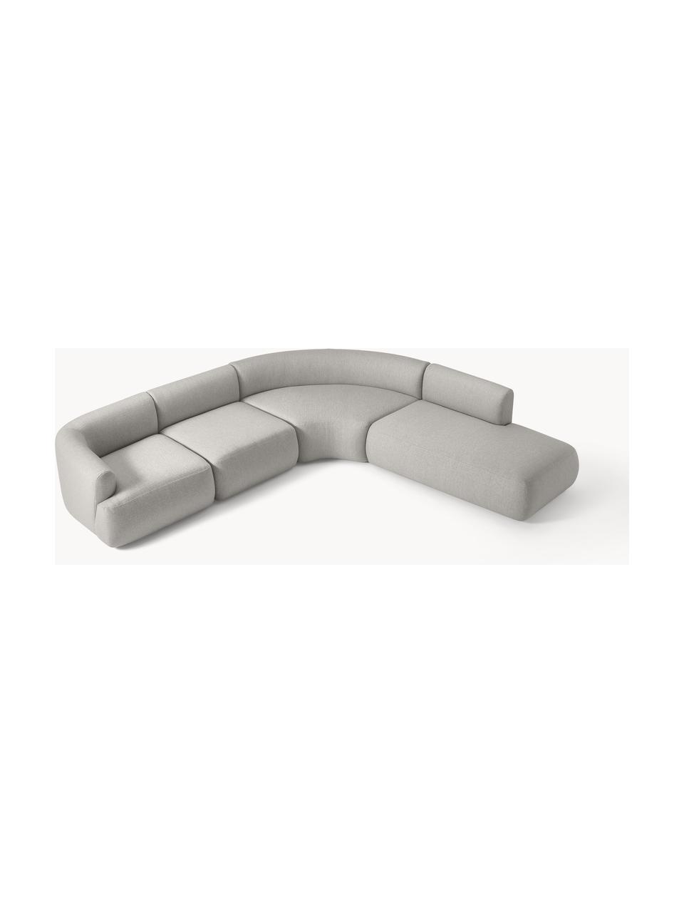 Modulares Ecksofa Sofia (4-Sitzer), Bezug: 100 % Polypropylen Der ho, Gestell: Fichtenholz, Spanplatte, , Füße: Kunststoff Das in diesem , Webstoff Grau, B 319 x T 298 cm, Eckteil rechts