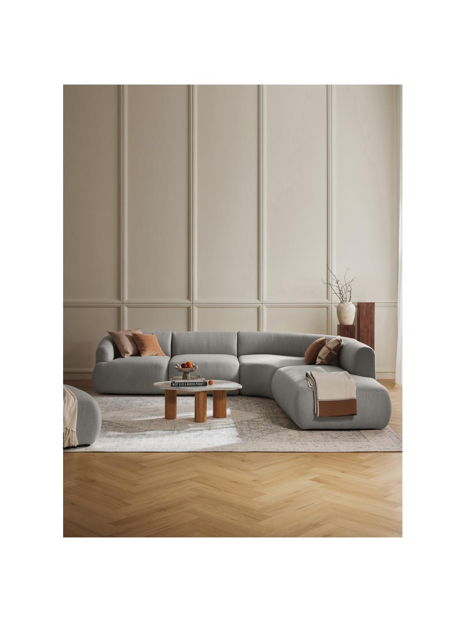 Modulares Ecksofa Sofia (4-Sitzer), Bezug: 100 % Polypropylen Der ho, Gestell: Fichtenholz, Spanplatte, , Füße: Kunststoff Das in diesem , Webstoff Grau, B 319 x T 298 cm, Eckteil links