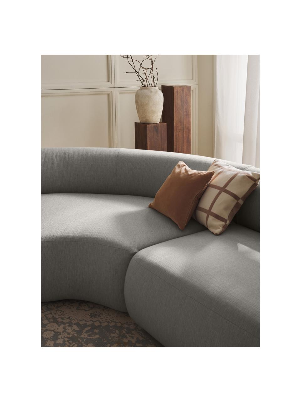 Divano angolare componibile 4 posti Sofia, Rivestimento: 100% poliestere Il rivest, Struttura: legno di abete rosso, cer, Piedini: plastica Il materiale uti, Tessuto grigio, Larg. 318 x Prof. 298 cm, chaise longue a destra