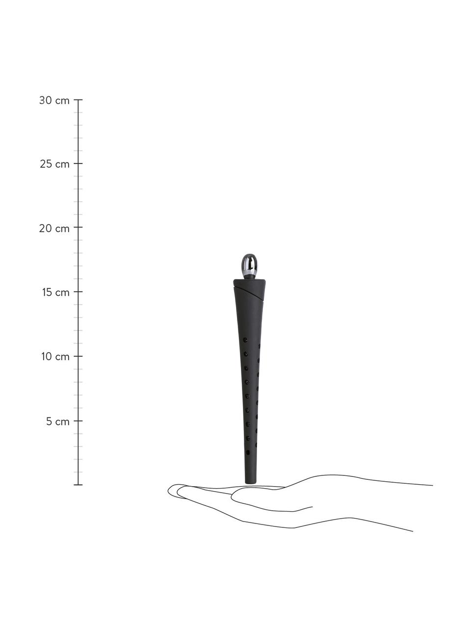 Dekantér se zátkou na láhev Rocks, Termoplastická pryž, Černá, stříbrná, Ø 3 cm, V 18 cm