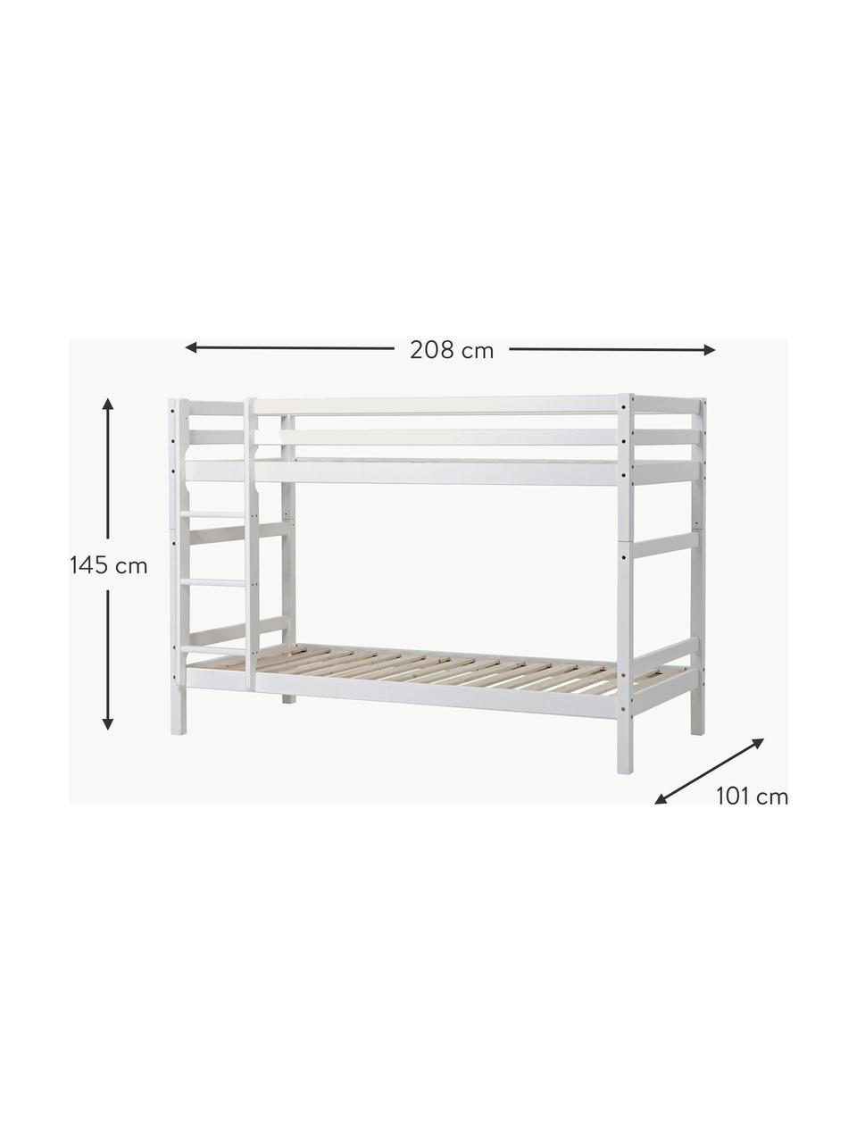 Kinder-Etagenbett Eco Dream aus Kiefernholz, 90 x 200 cm, Massives Kiefernholz, Schichtholz

Dieses Produkt wird aus nachhaltig gewonnenem, FSC®-zertifiziertem Holz gefertigt., Kiefernholz, weiß lackiert, B 90 x L 200 cm