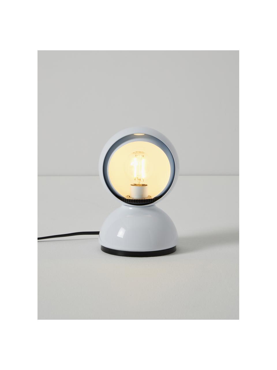 Kleine tafellamp Eclisse, Lampenkap: polycarbonaat, technopoly, Frame: gecoat staal, Wit, Ø 12 x H 18 cm
