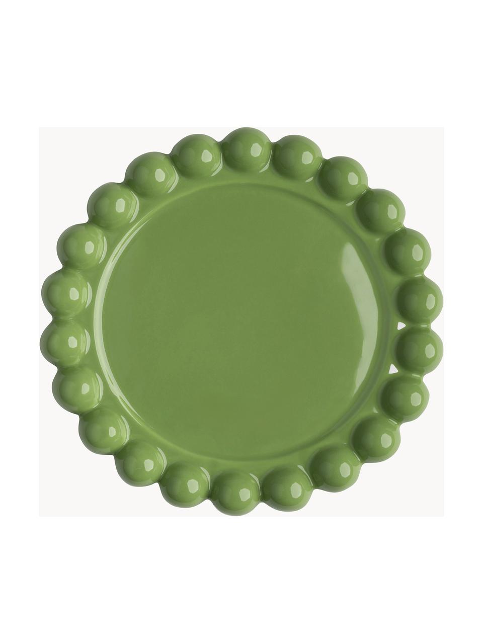 Máselnička Perle, Kamenina, Zelená, světle bílá, Ø 16 cm, V 13 cm