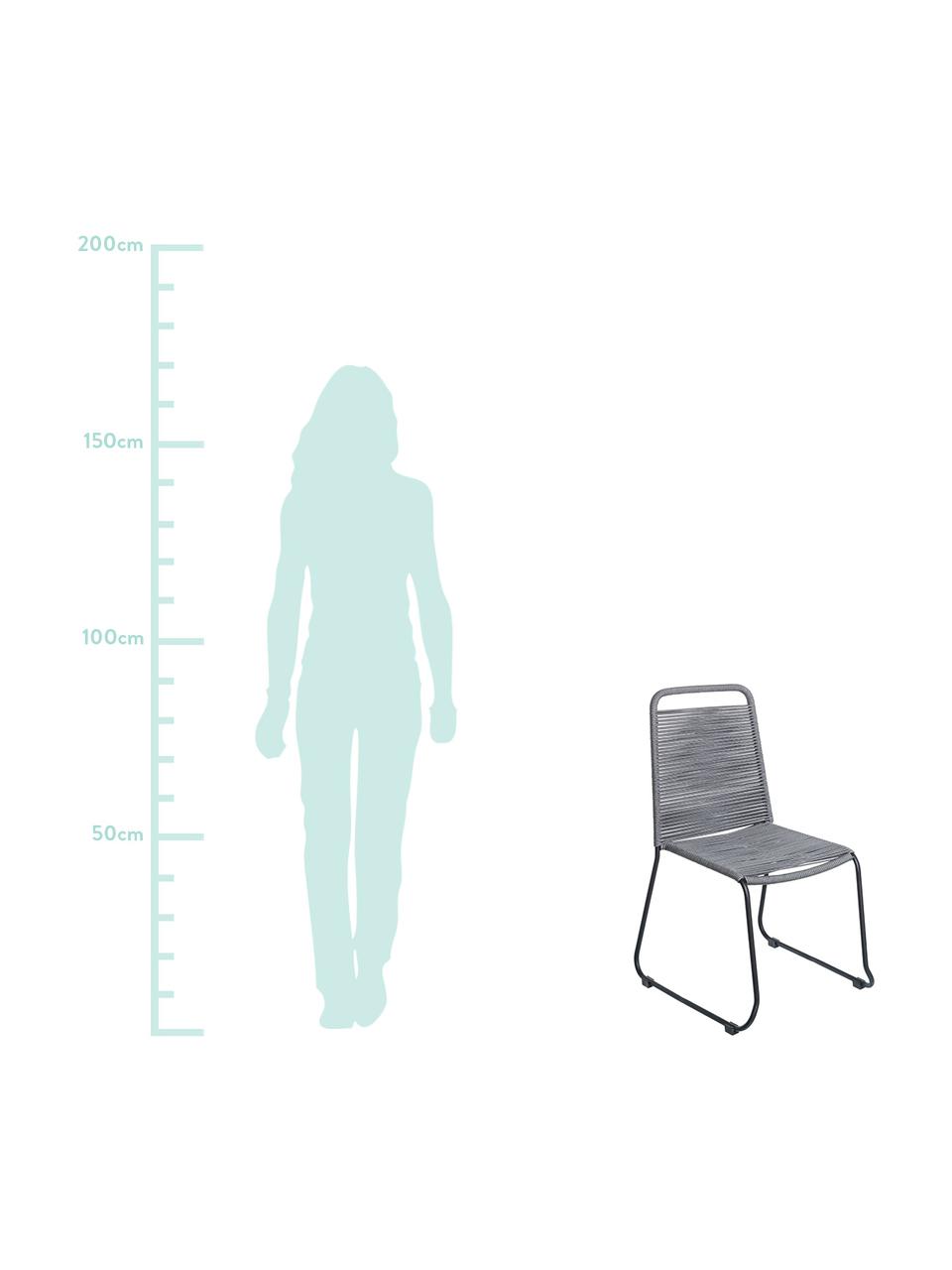 Tuinstoelen Suture, 2 stuks, Poten: gelakt edelstaal, Grijs, B 53 x D 53 cm