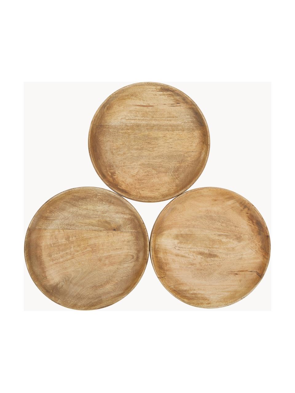 Rond decoratief dienblad Forest van mangohout, Mangohout, Licht hout, Ø 30 x H 4 cm