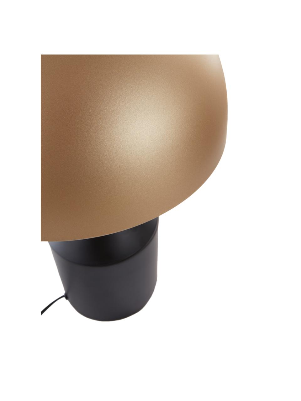 Retro-Tischlampe Quay, Lampenschirm: Metall, beschichtet, Lampenfuß: Metall, beschichtet, Goldfarben, Schwarz, Ø 30 x H 41 cm