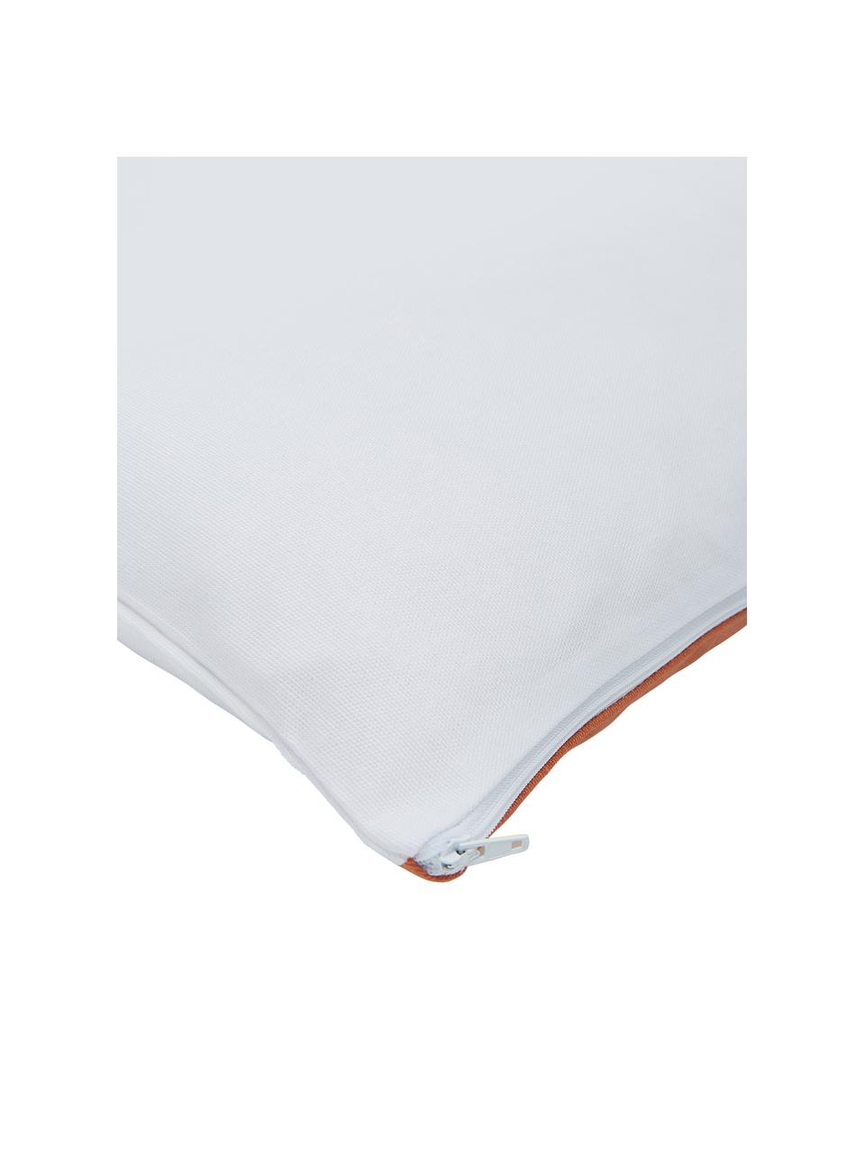 Housse de coussin rectangulaire Ren, 100 % coton, Blanc, orange, larg. 30 x long. 50 cm