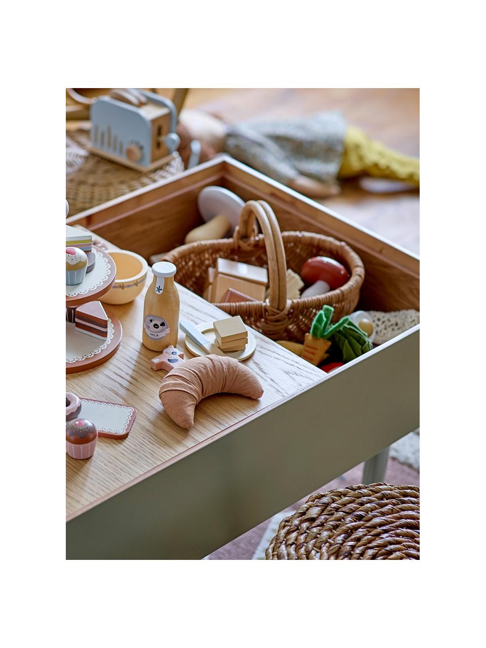 Bijzettafel Favne met opbergruimte, Multiplex, eikenhoutfineer, Hout, groen gelakt, B 90 x D 50 cm