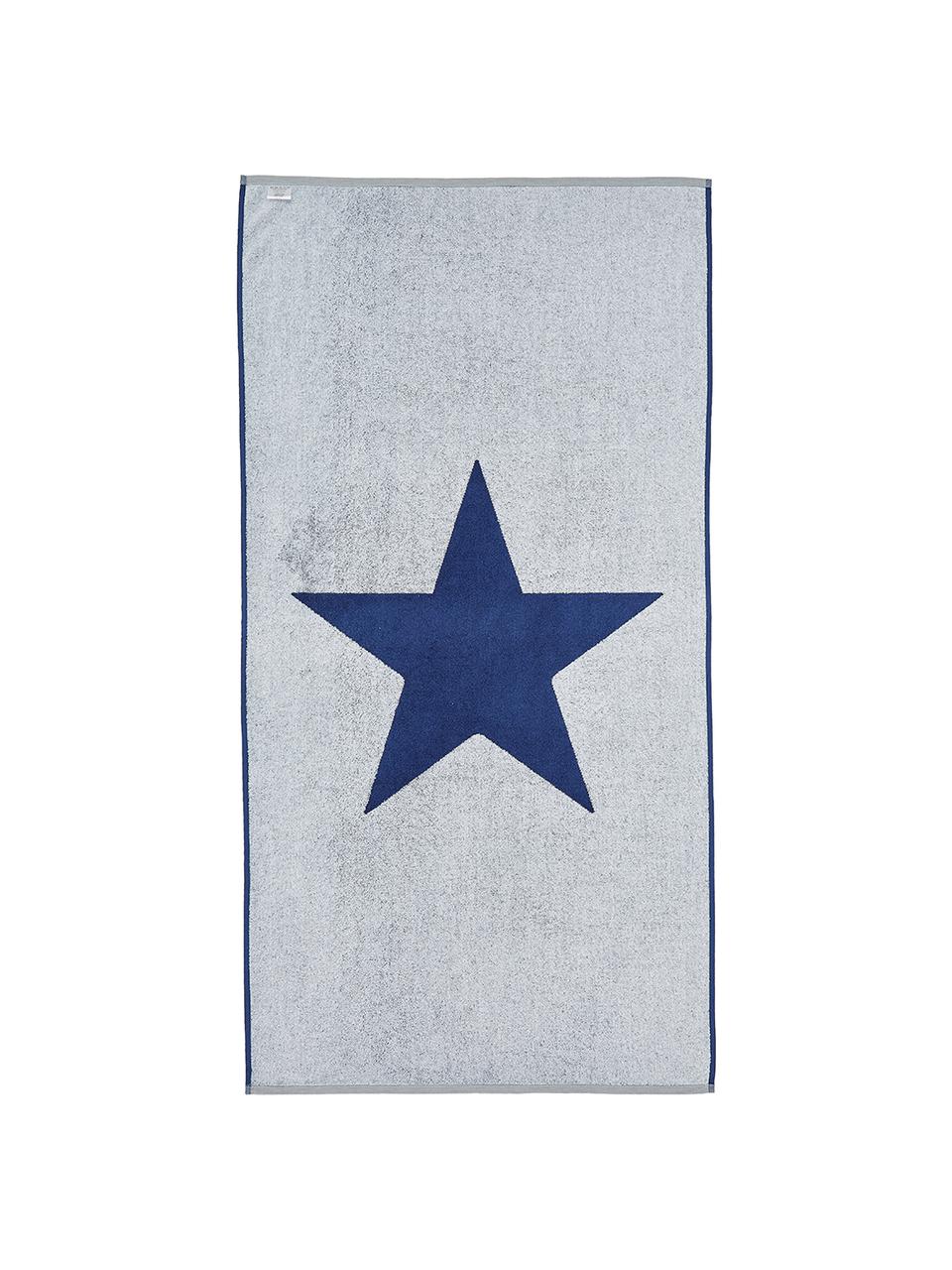 Serviette de plage à imprimé étoile Spork, Bleu, blanc