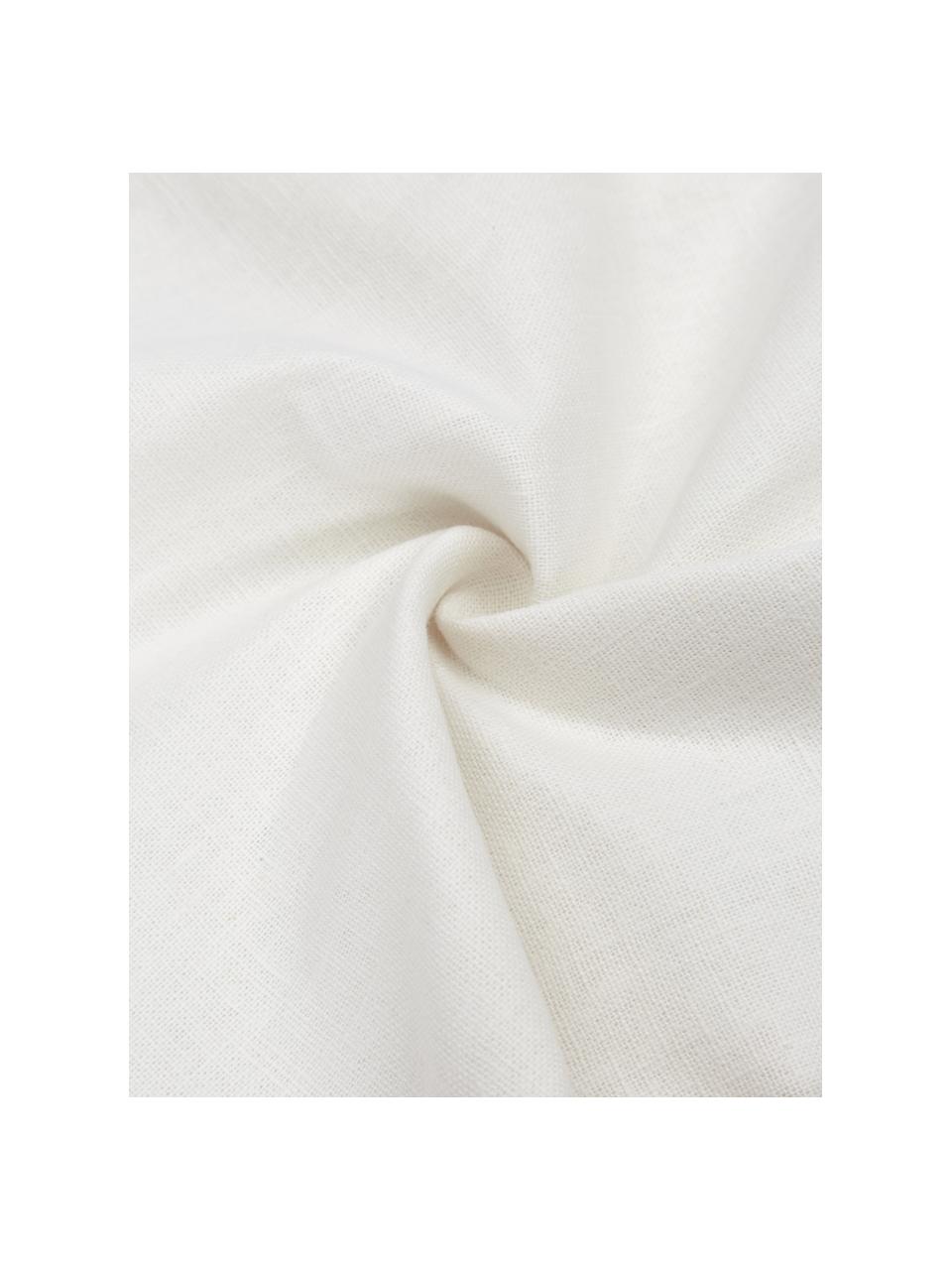 Leinen-Kissenhülle Mira mit Stehsaum in Weiß, 51 % Leinen, 49 % Baumwolle, Weiß, B 30 x L 50 cm
