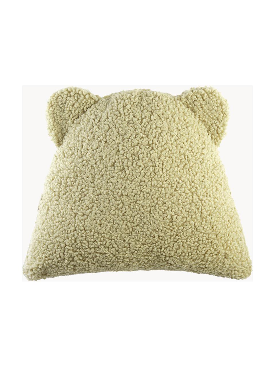 Teddy-Kuschelkissen Bear, Bezug: Teddy (100 % Polyester), Hellgrün, B 37 x L 40 cm