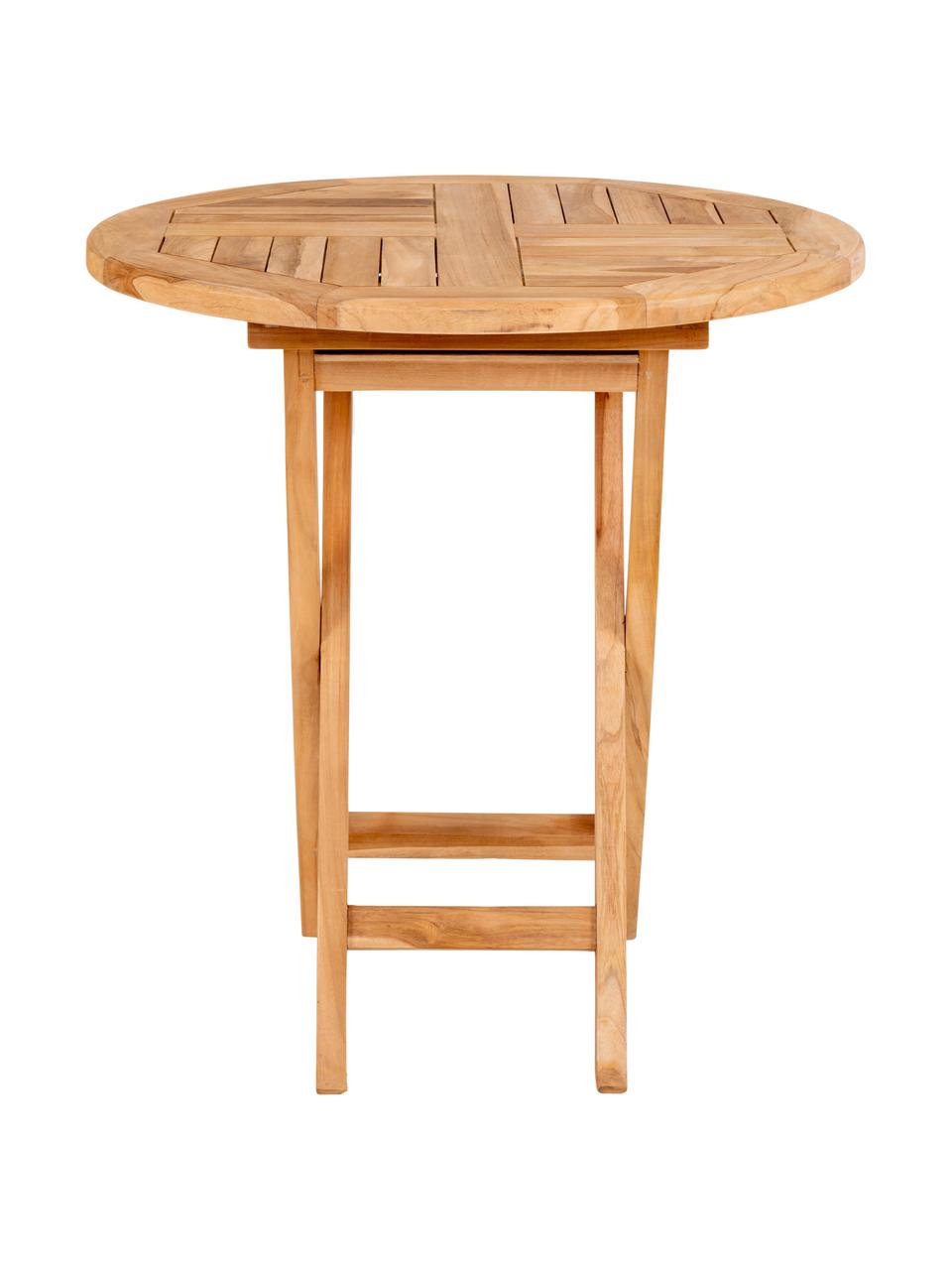 Skladací záhradný stolík z tíkového dreva Oviedo, Ø 70 cm, Tíkové drevo, Tíkové drevo, Ø 70 x V 75 cm