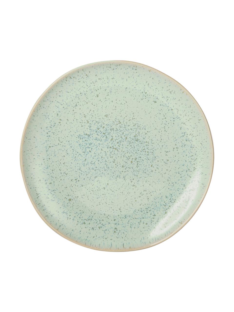 Ručne maľovaný raňajkový tanier Areia, 2 ks, Mätová, lomená biela, béžová