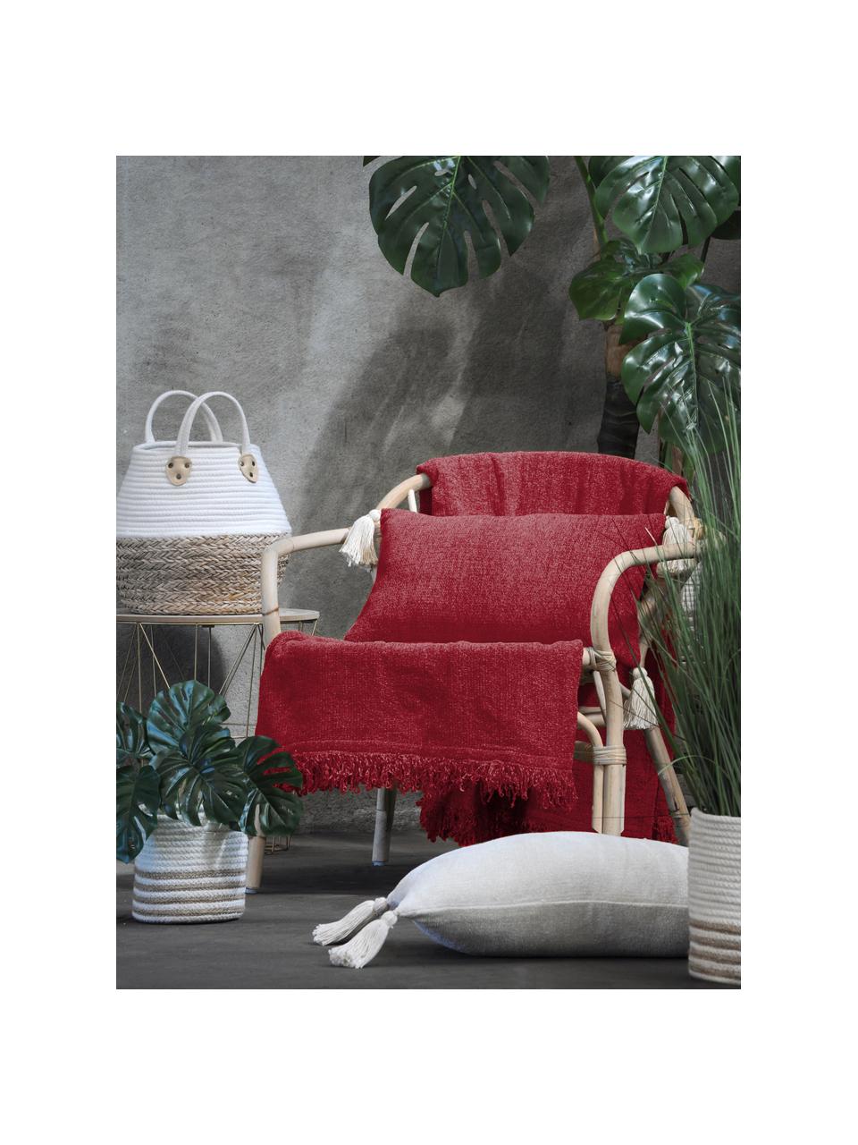 Coussin décoratif rectangulaire Chila, Rouge