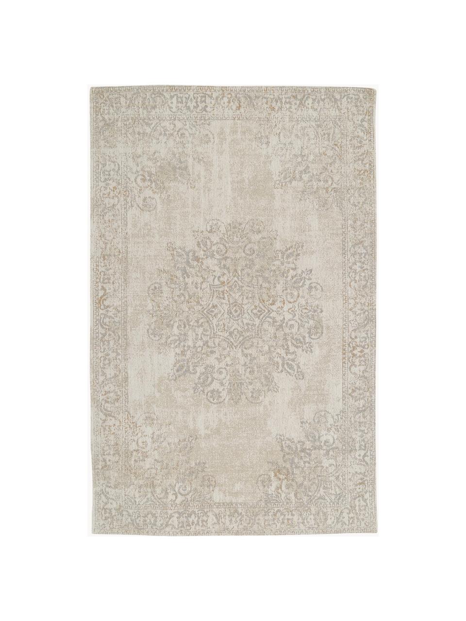 Tapis chenille tissé main Nalia, Tons beiges, tons gris, larg. 120 x long. 180 cm (taille S)