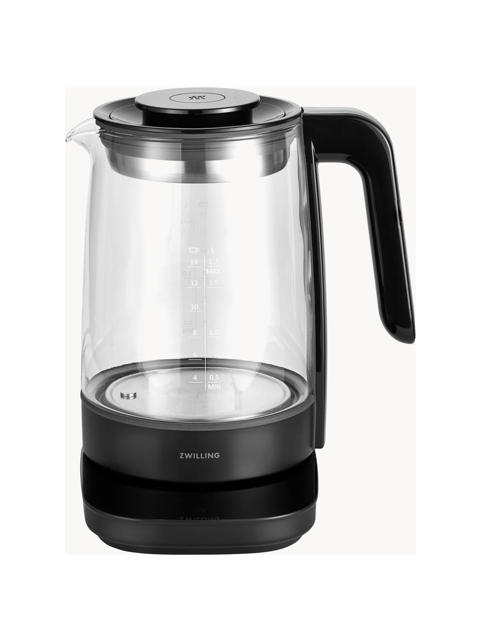 Bouilloire en verre avec infuseur Enfinigy, 1,7 L, Noir, mat, 1,7 L