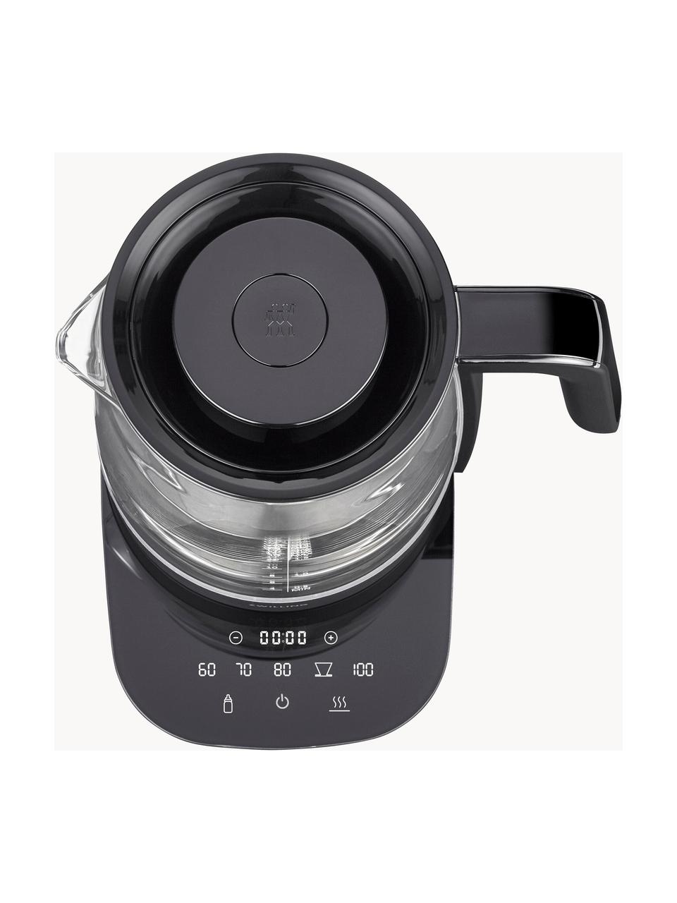 Hervidor con infusor de vidrio Enfinigy, 1,7 L, Estructura: vidrio, plástico, Negro mate, 1,7 L