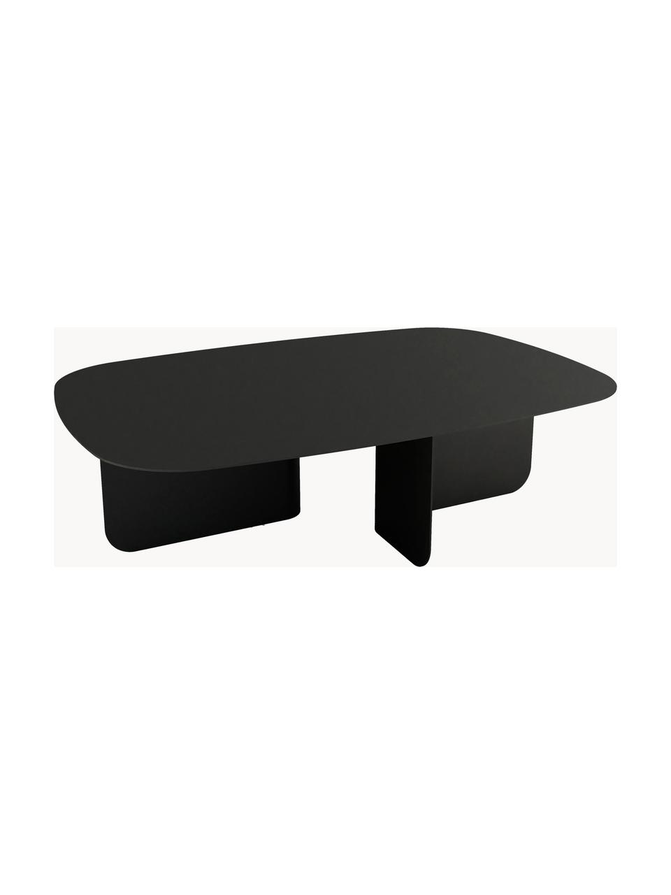 Table basse artisanale Livia, Acier en tôle, revêtu par poudre, Noir, larg. 115 x prof. 77 cm