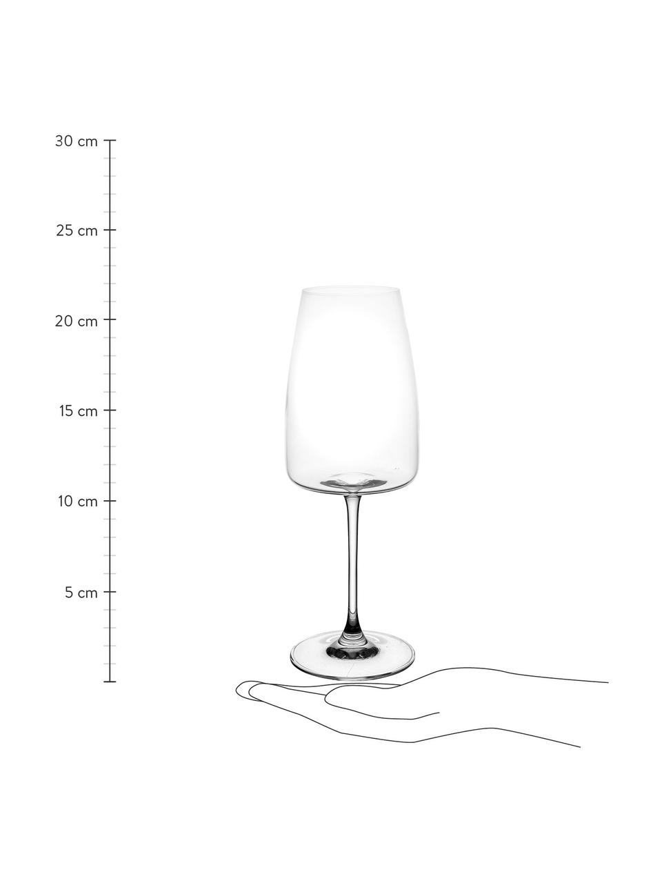 Kieliszek do białego wina ze szkła kryształowego Moinet, 6 szt., Szkło kryształowe, Transparentny, Ø 8 x W 22 cm, 450 ml